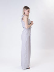 Pantalone palazzo 100% lino perla