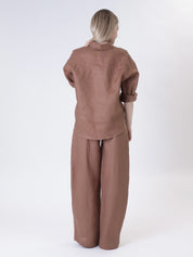 Camicia basica 100% lino bruciato