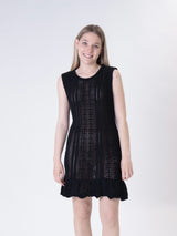 Embroidered black dress