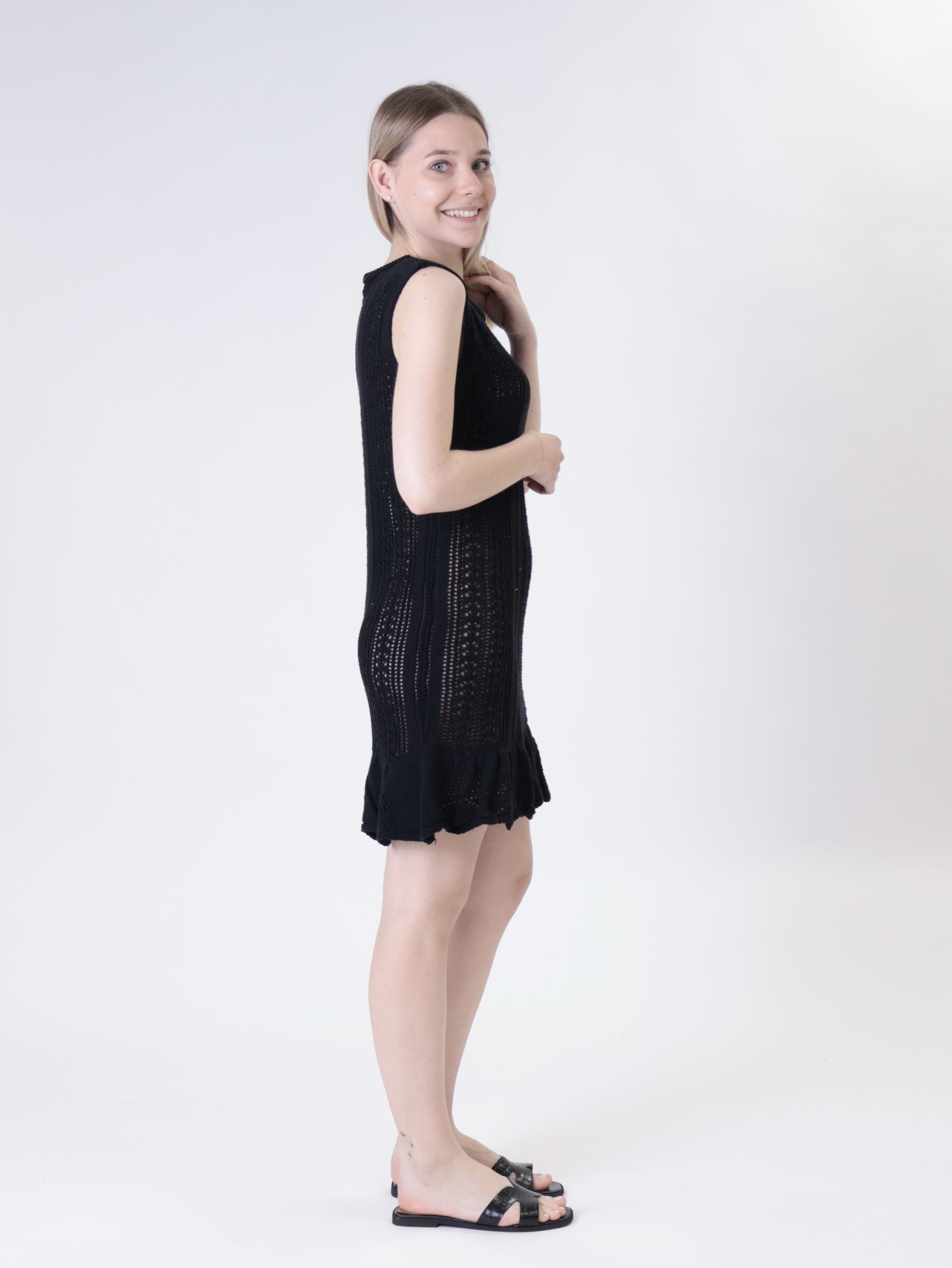 Embroidered black dress