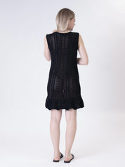 Embroidered black dress