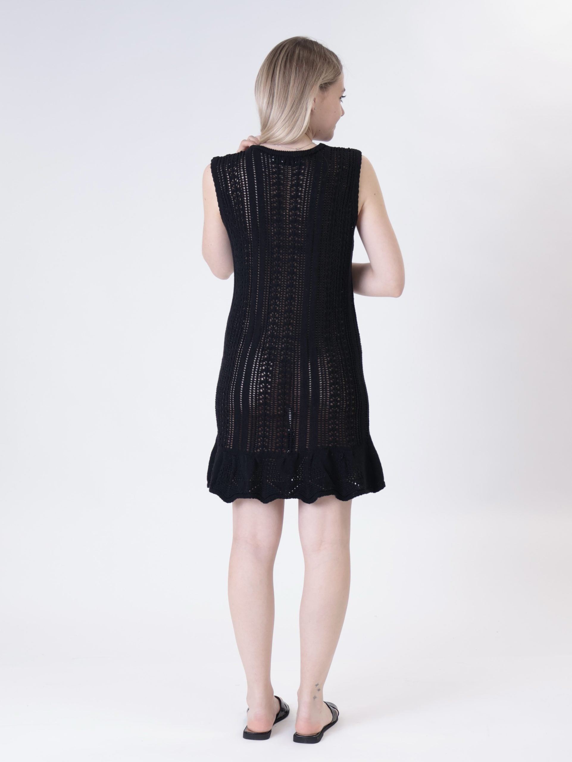 Embroidered black dress