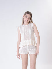 Perforated butter shorts