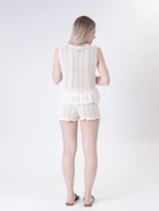Perforated butter shorts