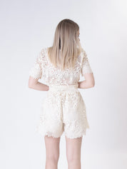 Embroidered butter shorts