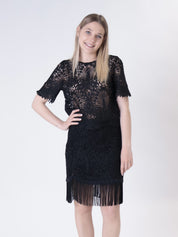 Black embroidered top