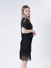 Black embroidered skirt