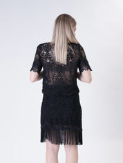 Black embroidered skirt