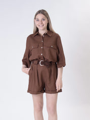 Jessy dark brown Bermuda shorts