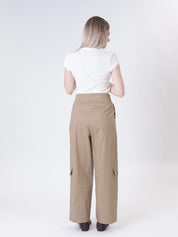 Ladies' low-waisted beige trousers