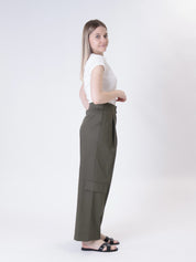 Pantalone lady tasca bassa militare