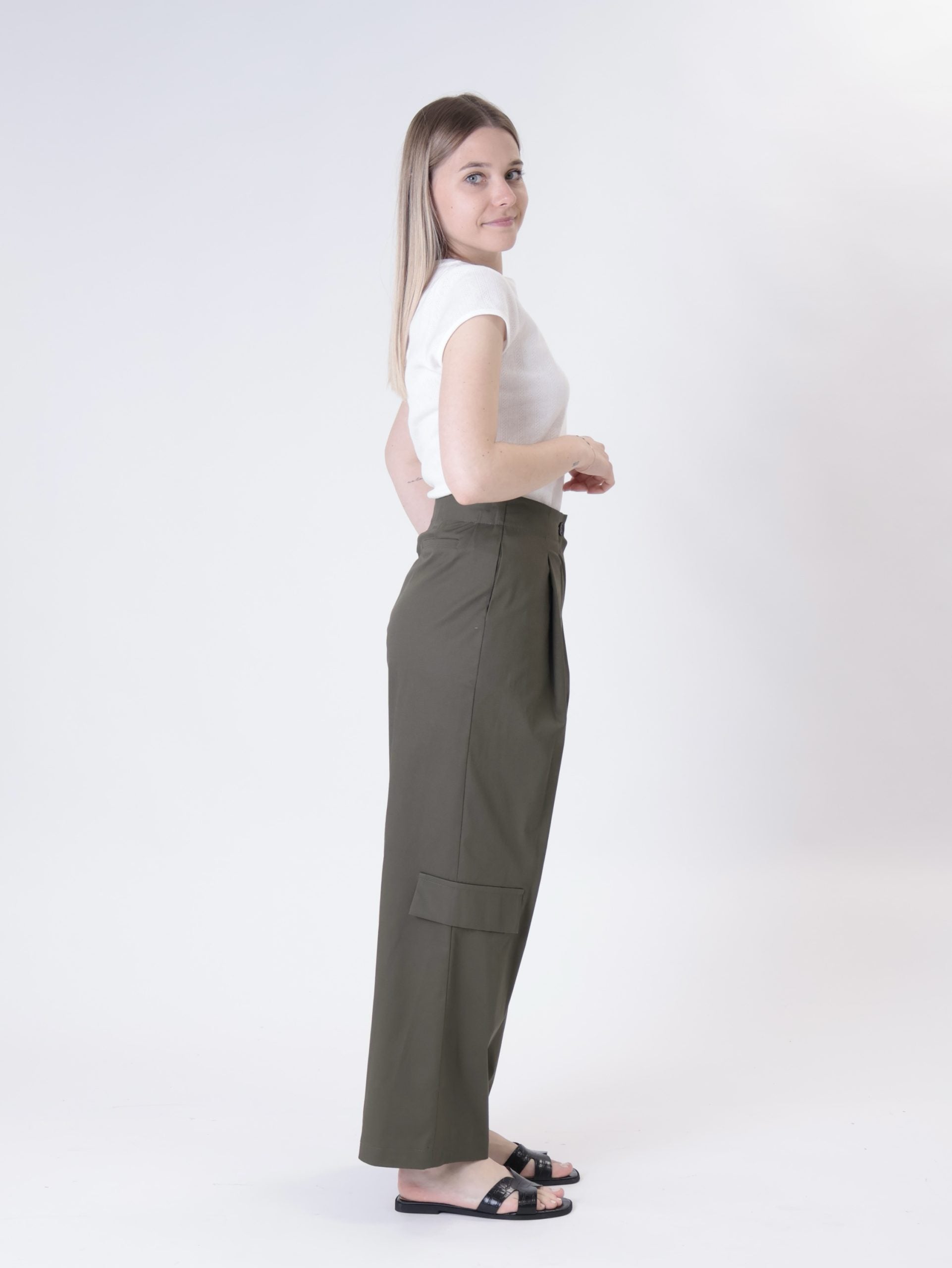 Pantalone lady tasca bassa militare