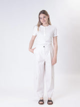 Women's low-pocket trousers in vanilla