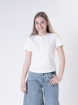 T-shirt serafino Paola bianca