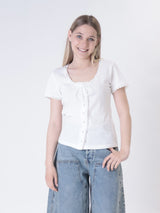 T-shirt  Paola bianca pizzo