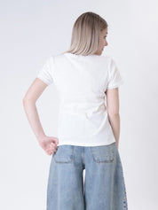 T-shirt  Paola bianca pizzo