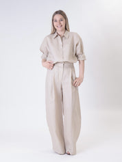 Basic 100% linen shirt sand