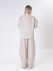 Basic 100% linen shirt sand