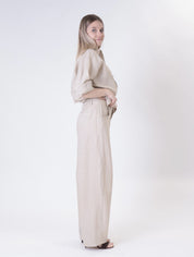 Basic 100% linen shirt sand