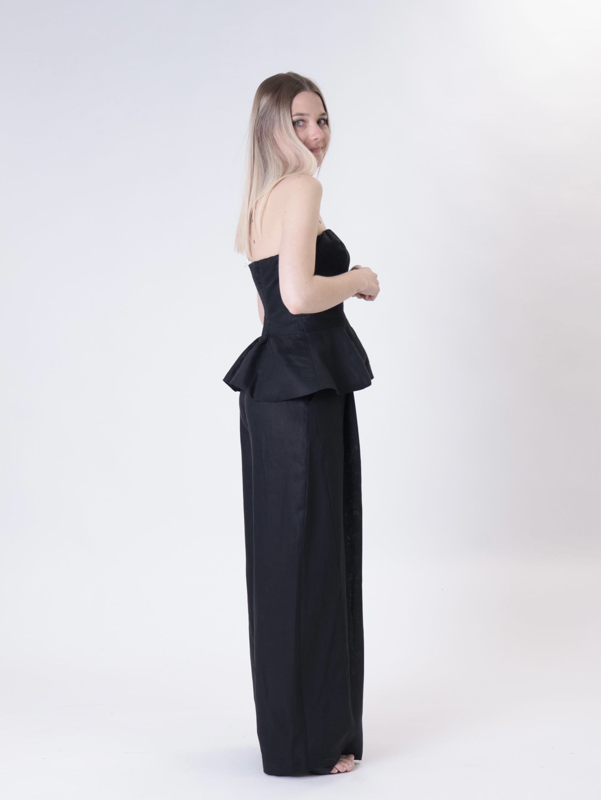 Top tier 100% black linen