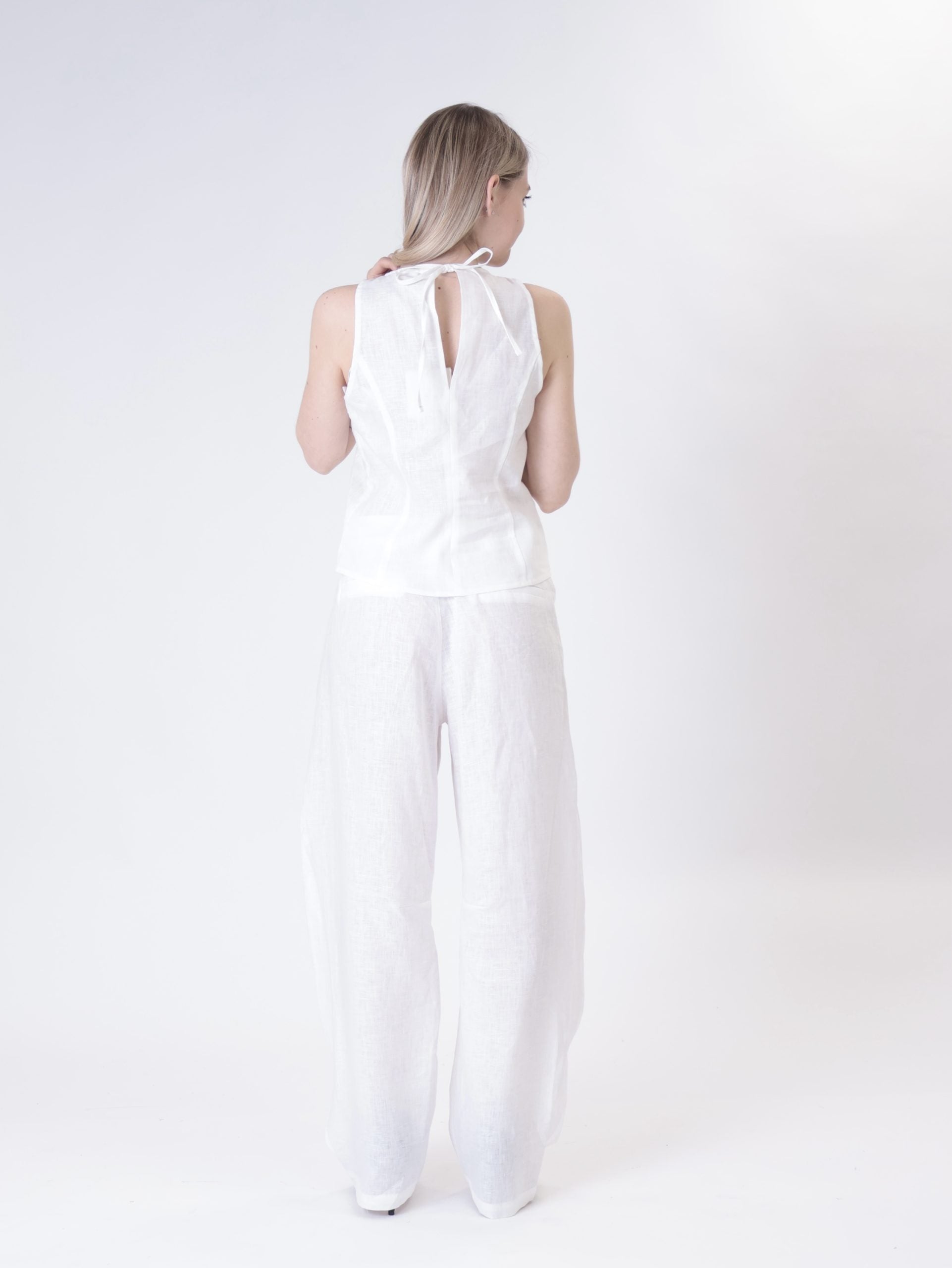 Top spalla larga 100% lino naturale