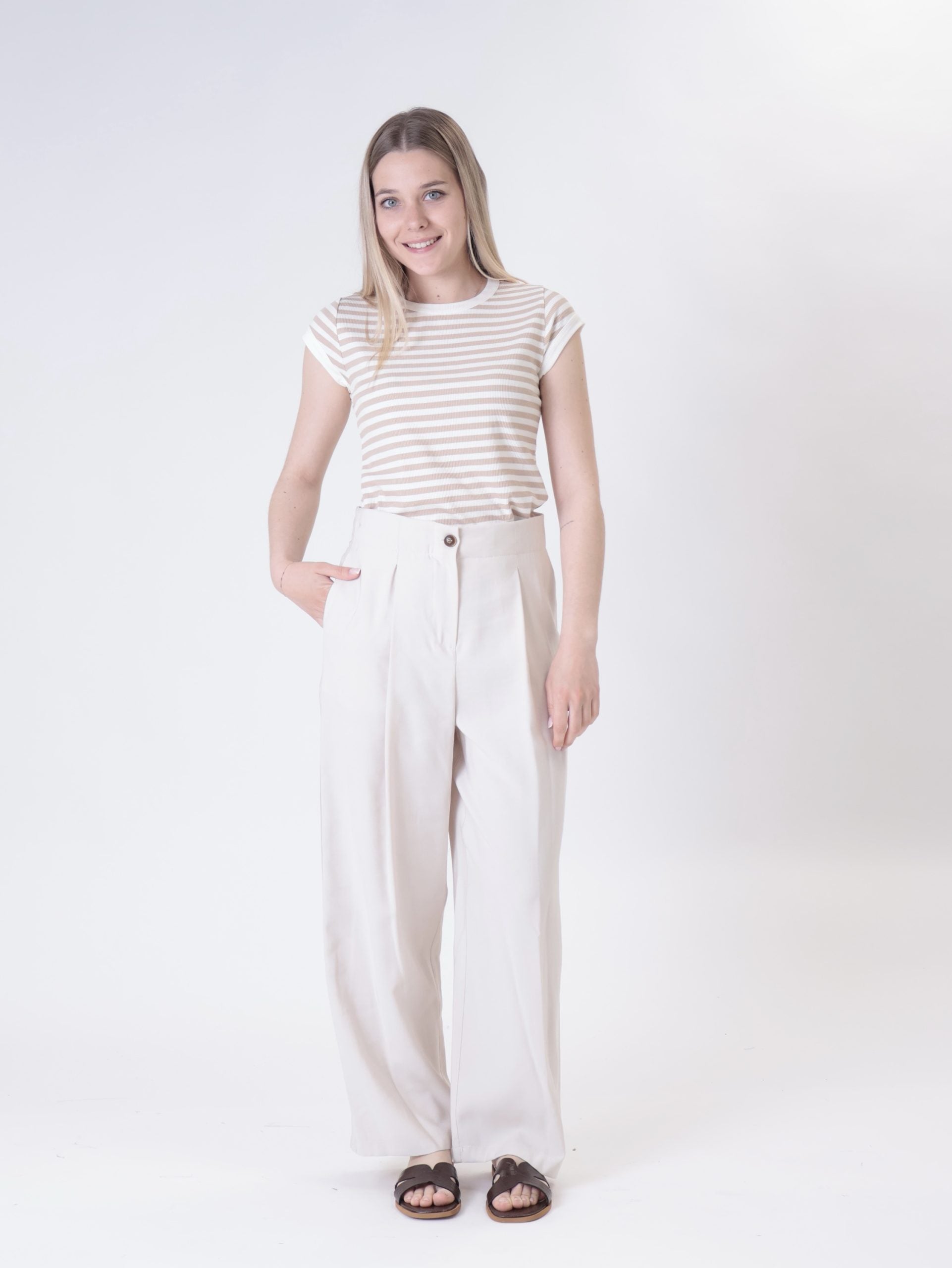 Pantalone Lady viscosa avorio