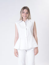 Camicia smanicata bianco