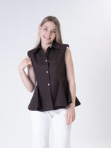 Camicia smanicata moro