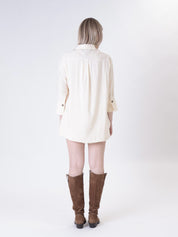 Buttermilk 3/4 sleeve cupro shirt