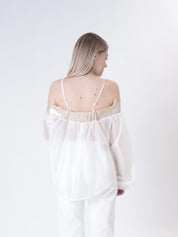 Camicia shiffer paillettes burro