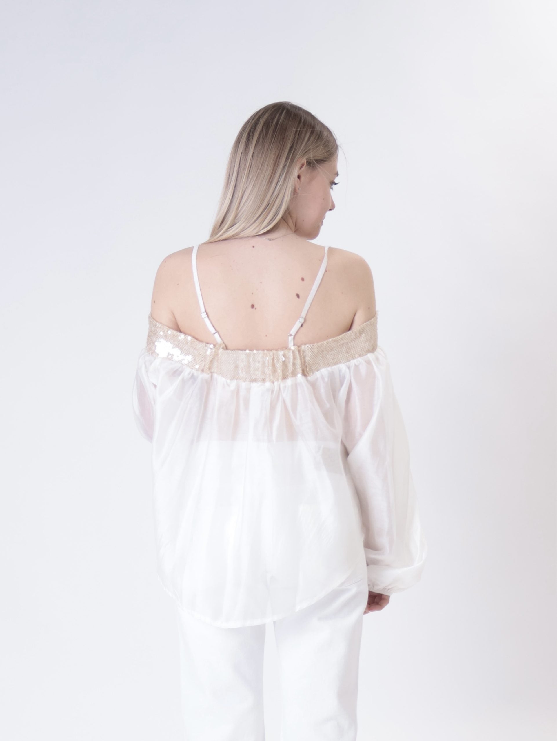 Camicia shiffer paillettes burro