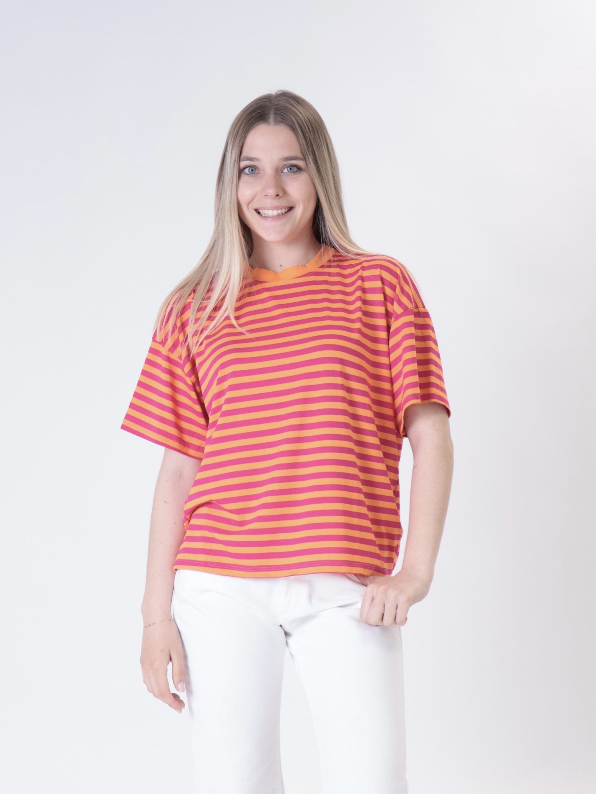 Maglia scatola m/corta riga (colori all'interno)