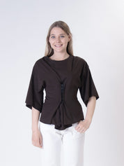 Dark brown hook T-shirt