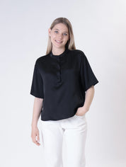 T-shirt over serafino nero