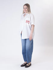 Shirt no. 5 white red
