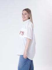Shirt no. 5 white red