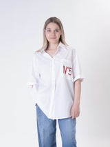 Shirt no. 5 white red