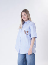 Shirt No. 5 light blue leather