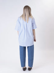 Shirt No. 5 light blue leather