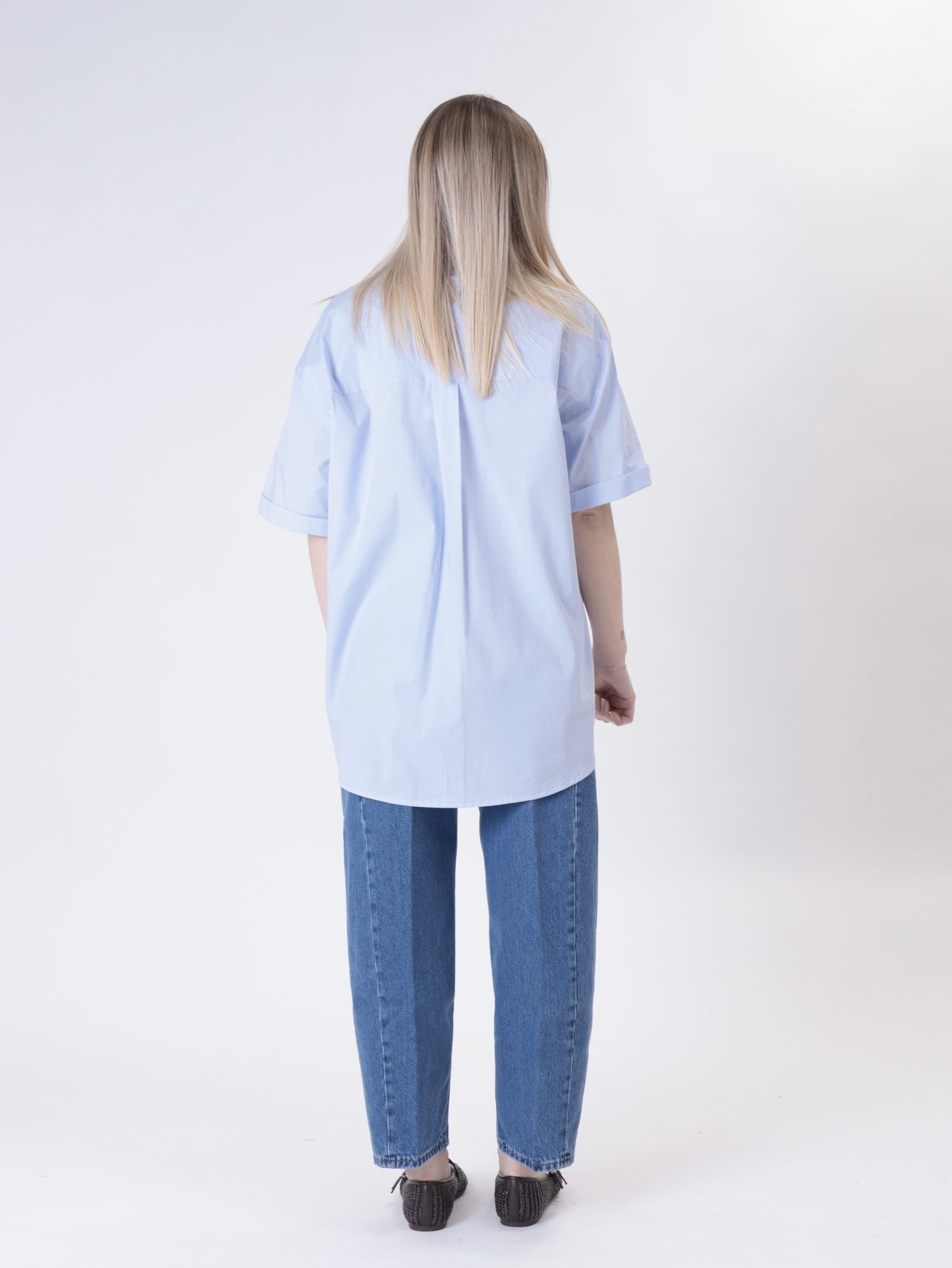 Shirt No. 5 light blue leather