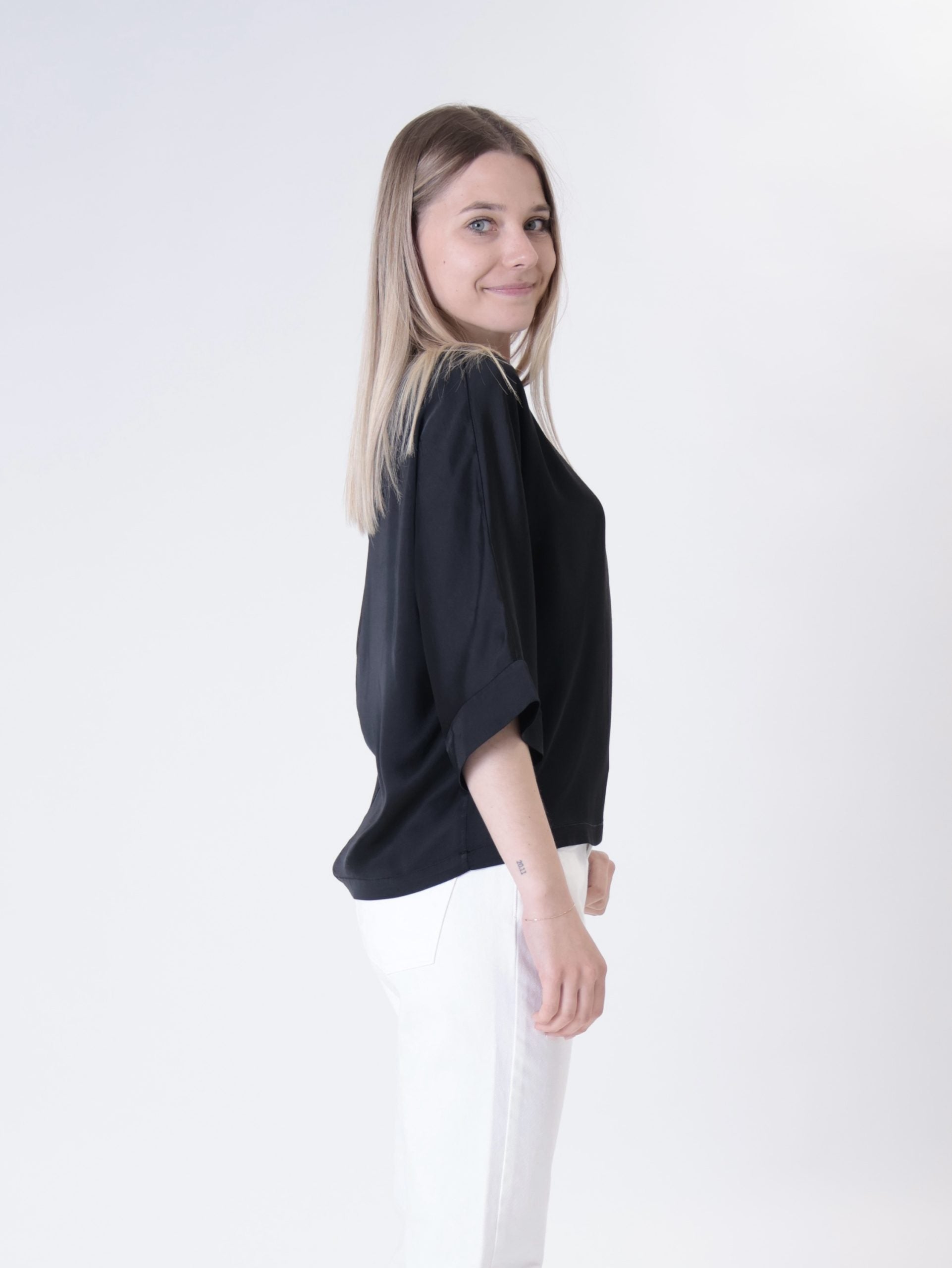 Black oversized blouse