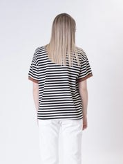 T-shirt panna/nero orli tabacco