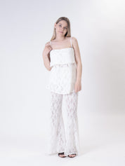 Butter embroidered trousers