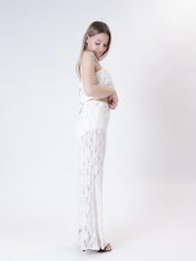 Butter embroidered trousers