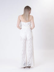 Butter embroidered trousers