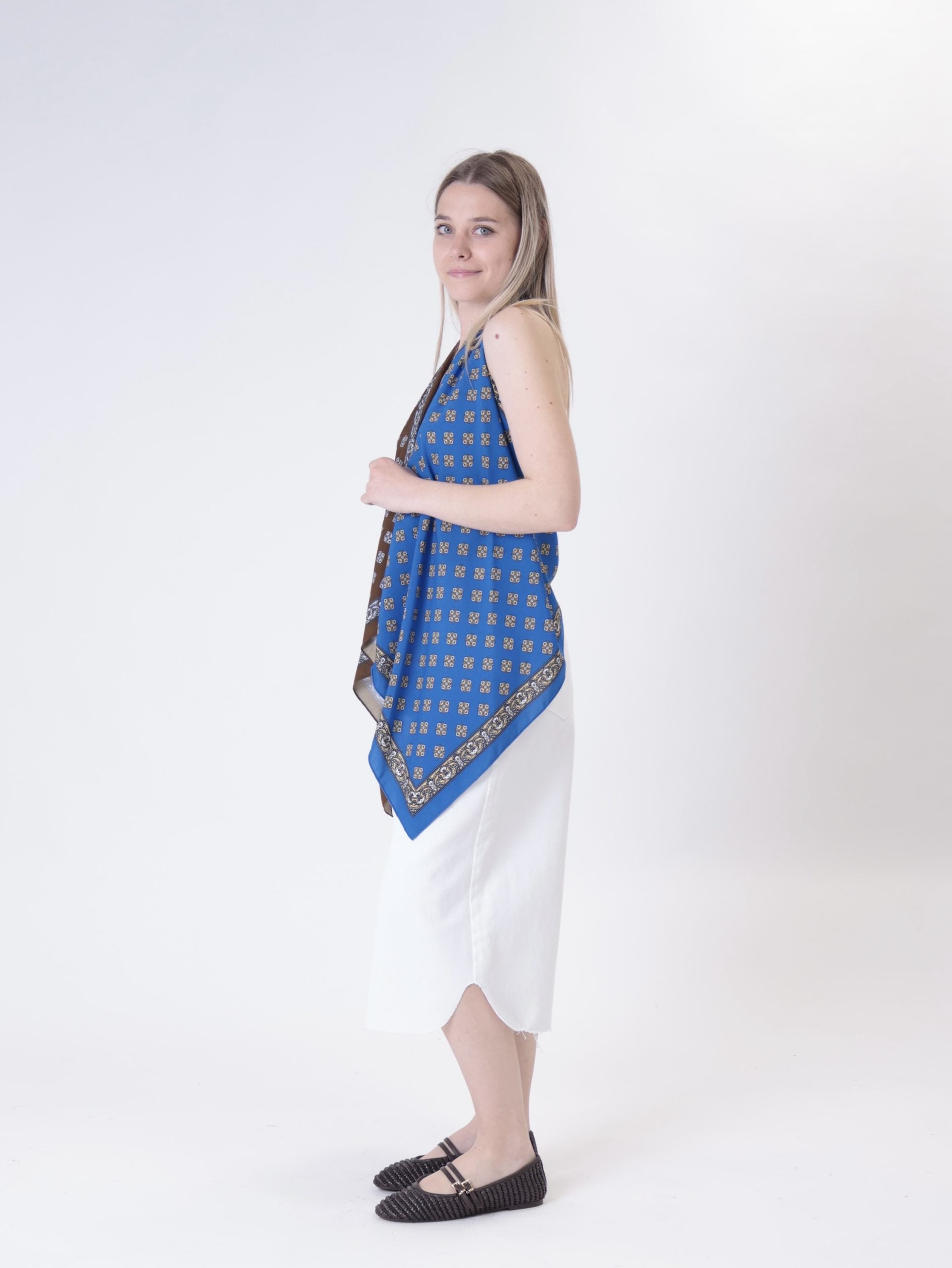 Top fazzoletto moro/blu