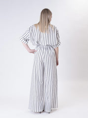 Black stripe palazzo trousers
