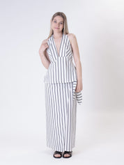 Black striped sarong skirt