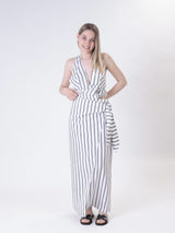 Black striped sarong skirt