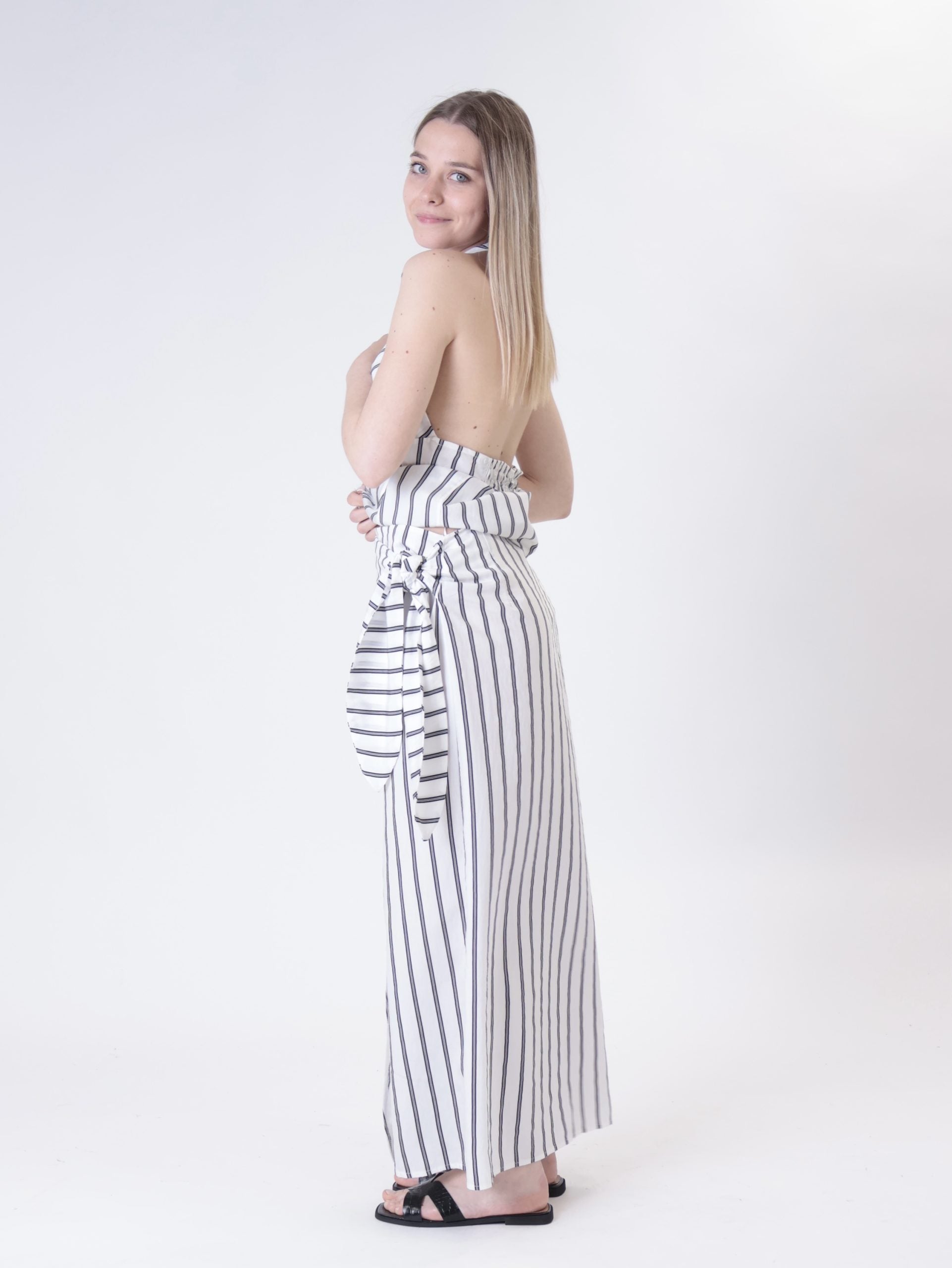 Black striped sarong skirt